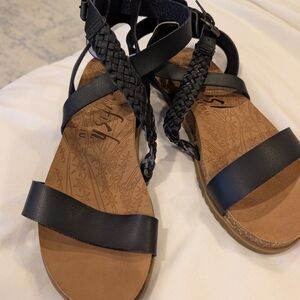 Blowfish Black Braided Sandals